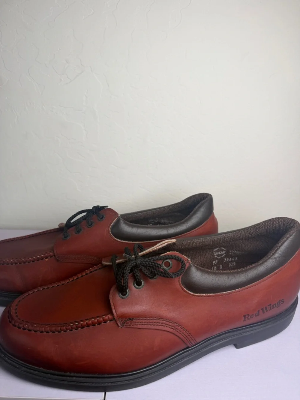 Red Wing loafers size 15 d like new leather shoes